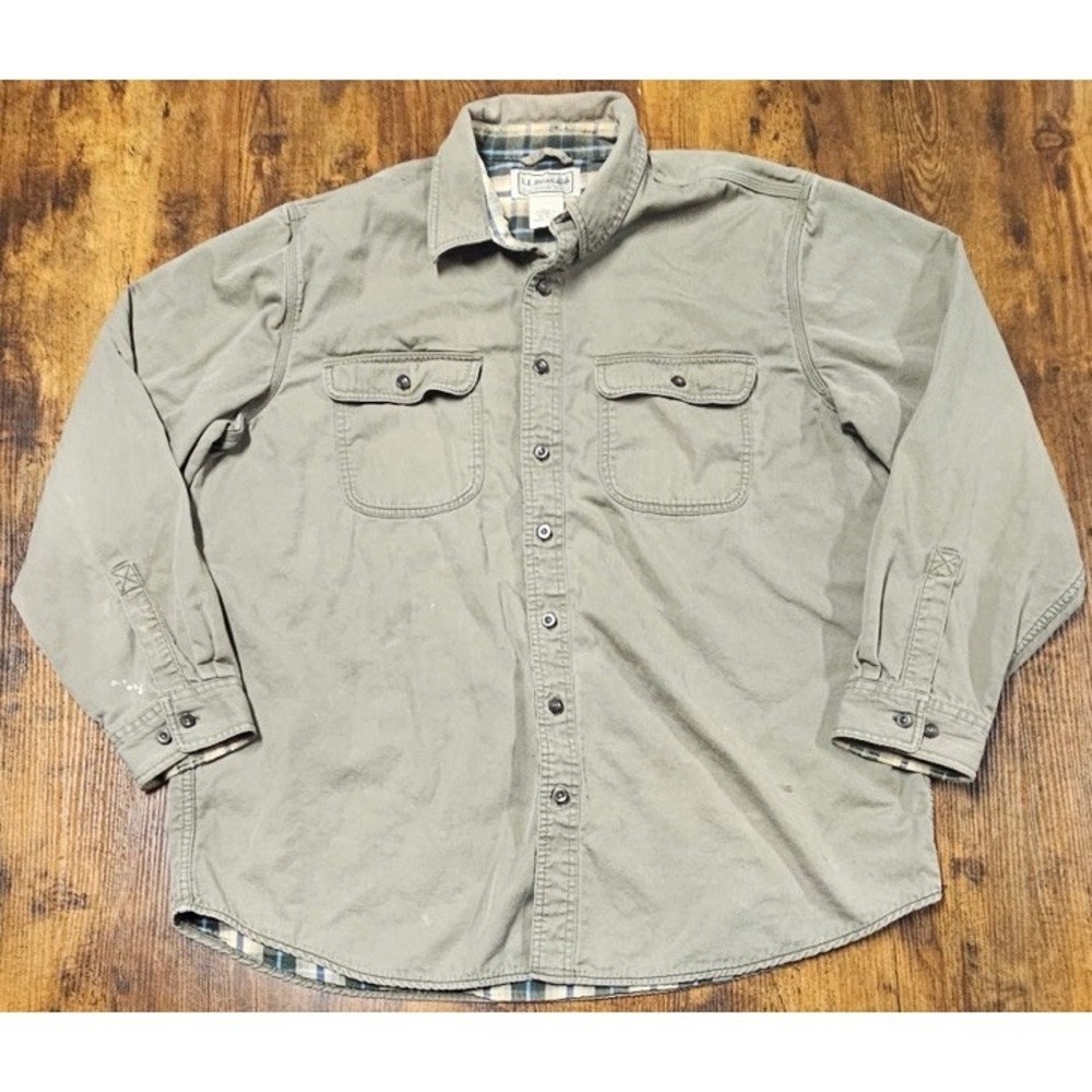 Vintage LL Bean Men's  XL-Reg Jacket Plaid Hurricane Flannel Lined Shacket